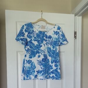 Lilly Pulitzer Saint James Floral Blue Women's Top